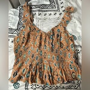 Rock & Roll Women’s Large Aztec Print Crop Top